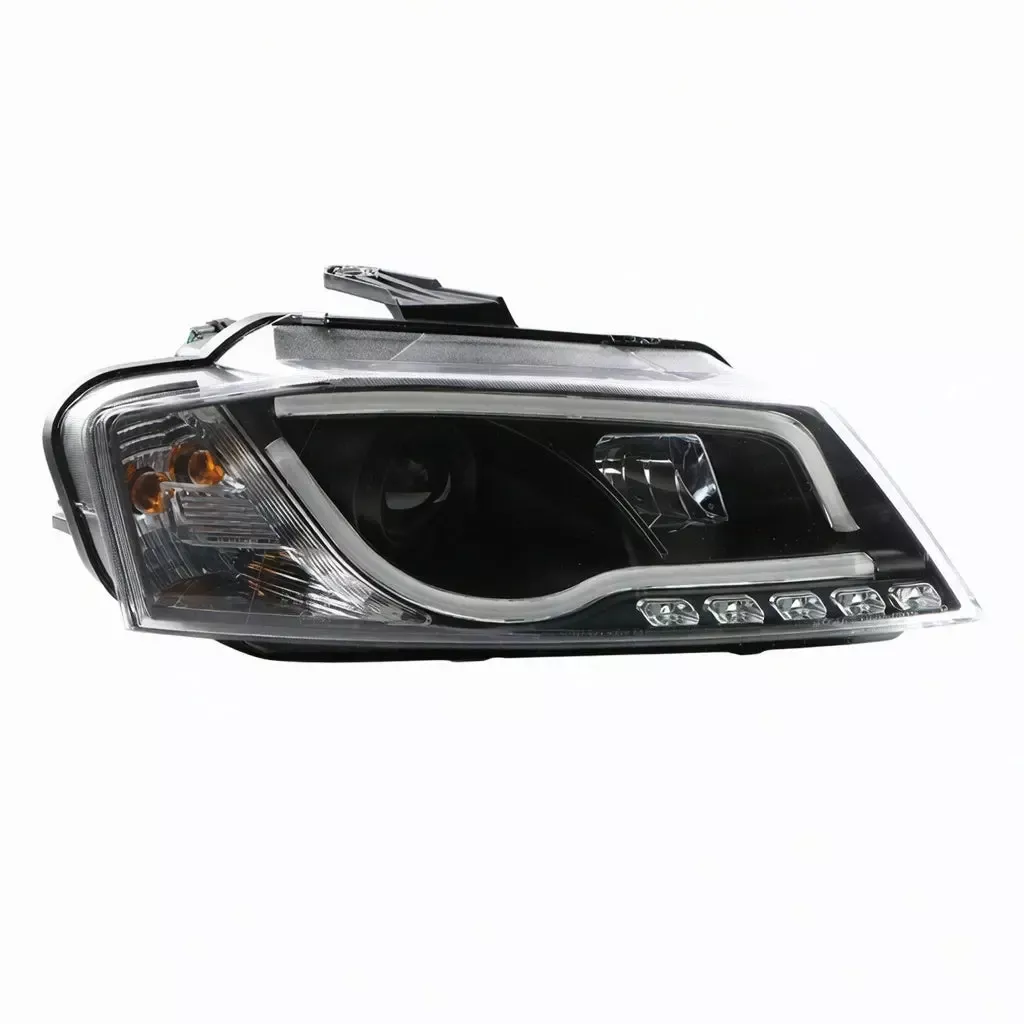 Audi 09-12 A3 8P LED Optical Bar DRL Black Projector Headlight
