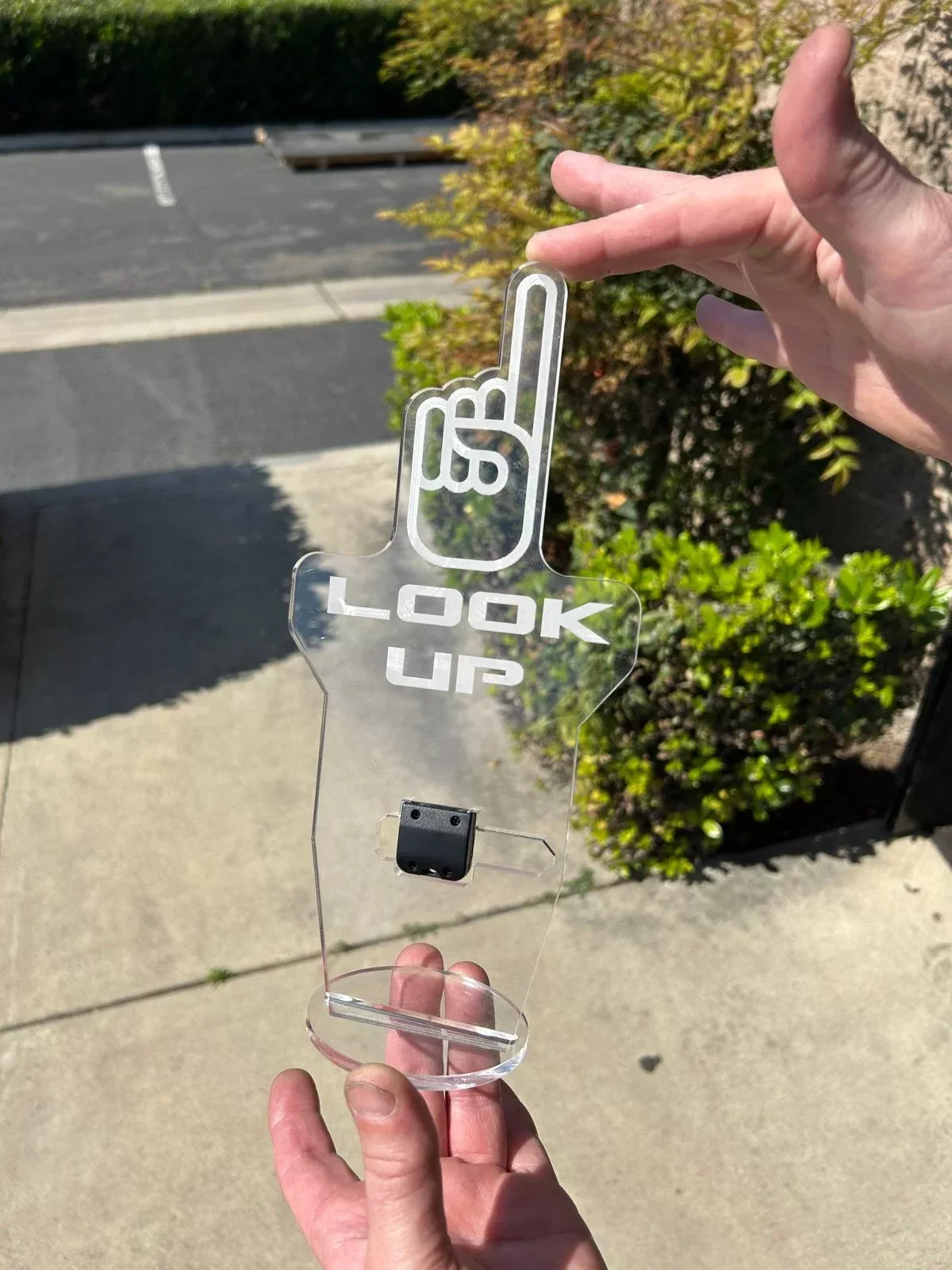 "Look Up" or "Look Back" Cup Holder Sign